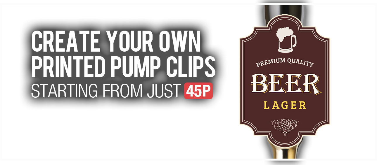 printed pump clips starting from just 45p