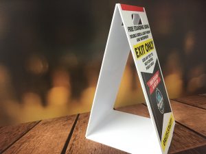 free standing tabletop signage